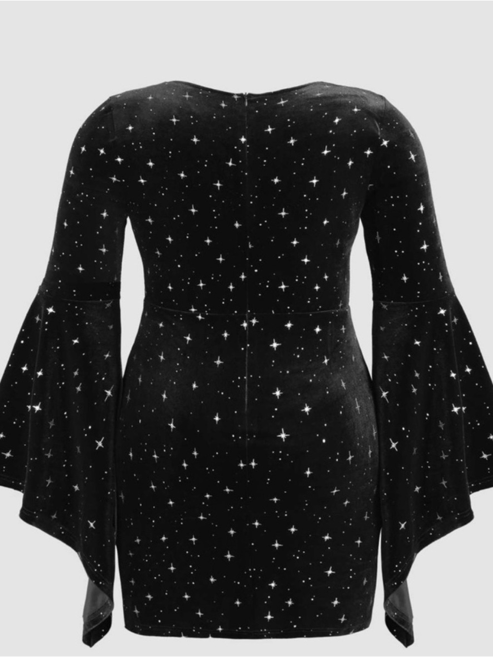 Cider Bell Sleeve Velvet Star Mini Dress - Picture 2 of 3
